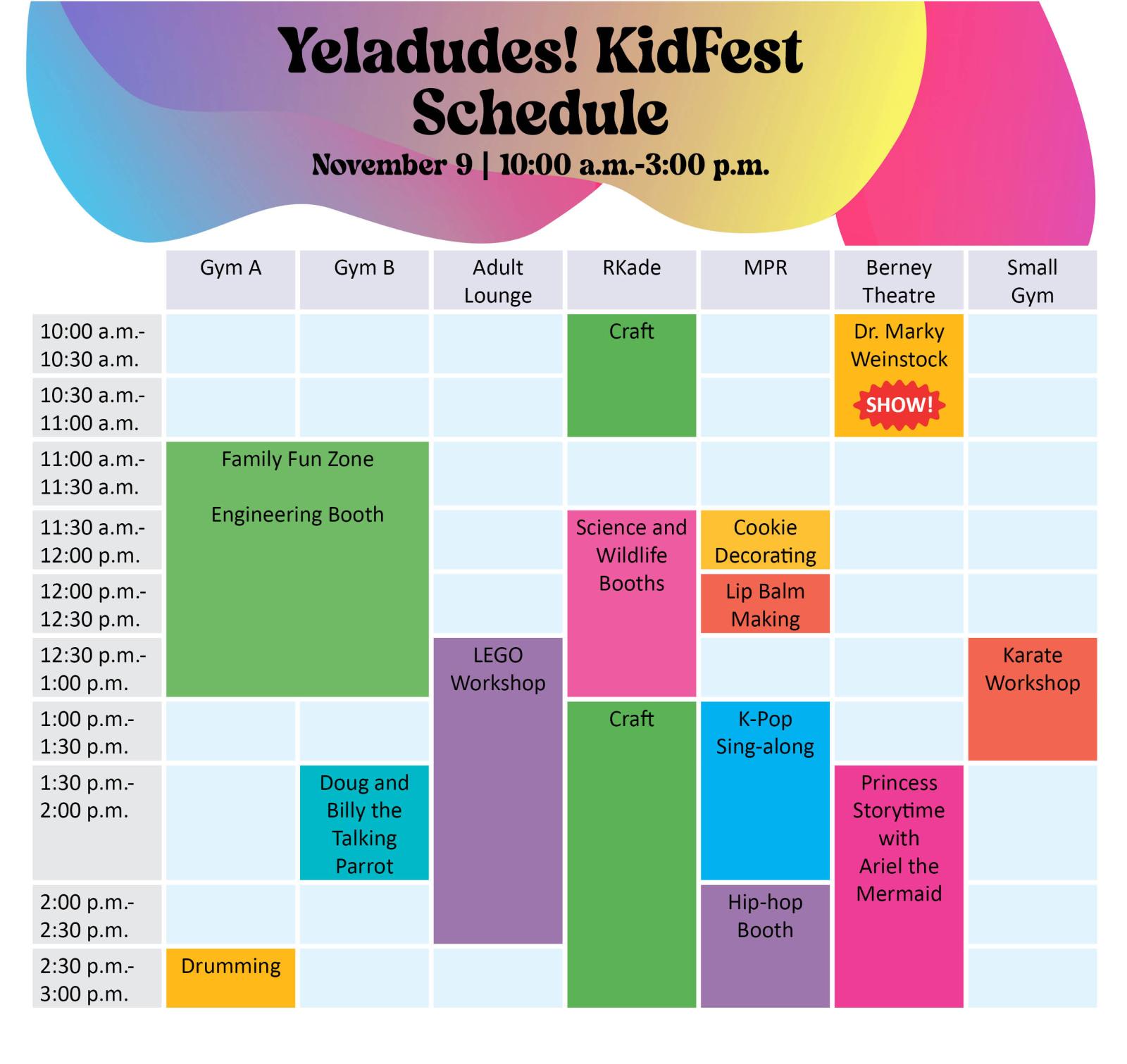 Yeladudes! KidFest Schedule
