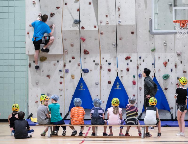 Wall climbing at daycamp